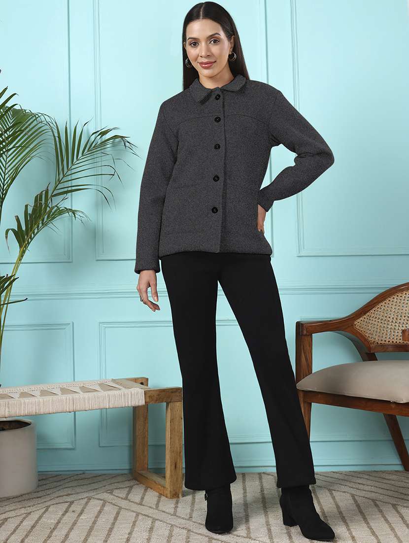 Women Solid Long Sleeves Regular Coat - 22401513 -  Standard Image - 6