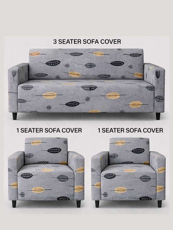 quirky home elastic fitted cover for 5 seater sofa - 22401590 -  Standard Image - 1