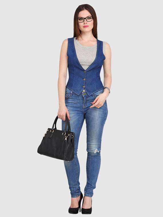 women solid sleeveless vest top - 22401597 -  Standard Image - 4