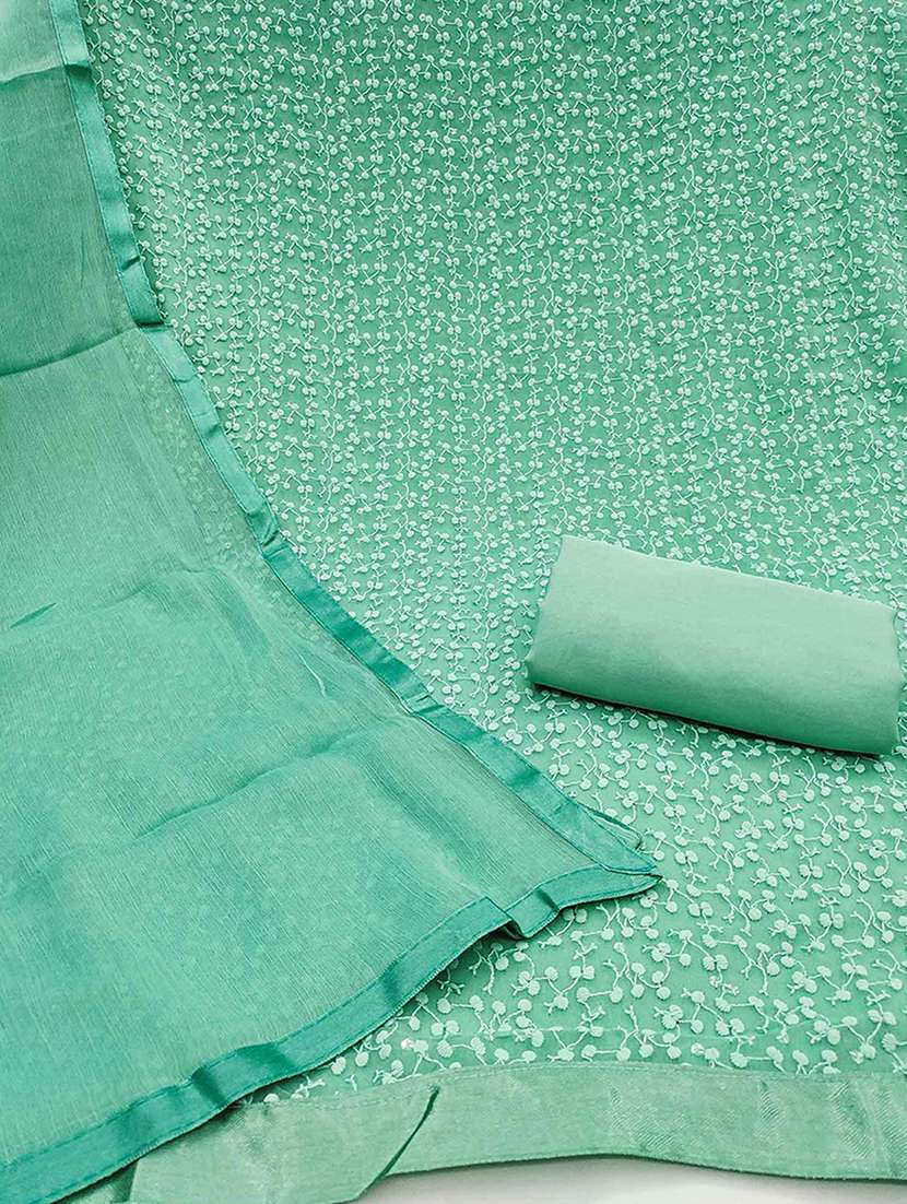 women solid with work unstitched suit set - 22401674 -  Standard Image - 1