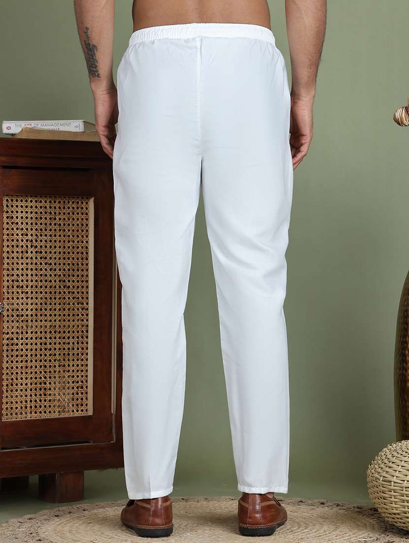 men solid mid rise ethnic bottom wear pyjama - 22401684 -  Standard Image - 4