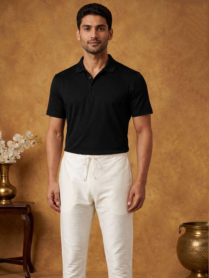 men solid mid rise ethnic bottom wear churidar pyjama - 22401688 -  Standard Image - 4