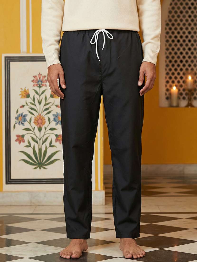 men pack of 2 solid mid rise ethnic bottom wear pyjama - 22401694 -  Standard Image - 4