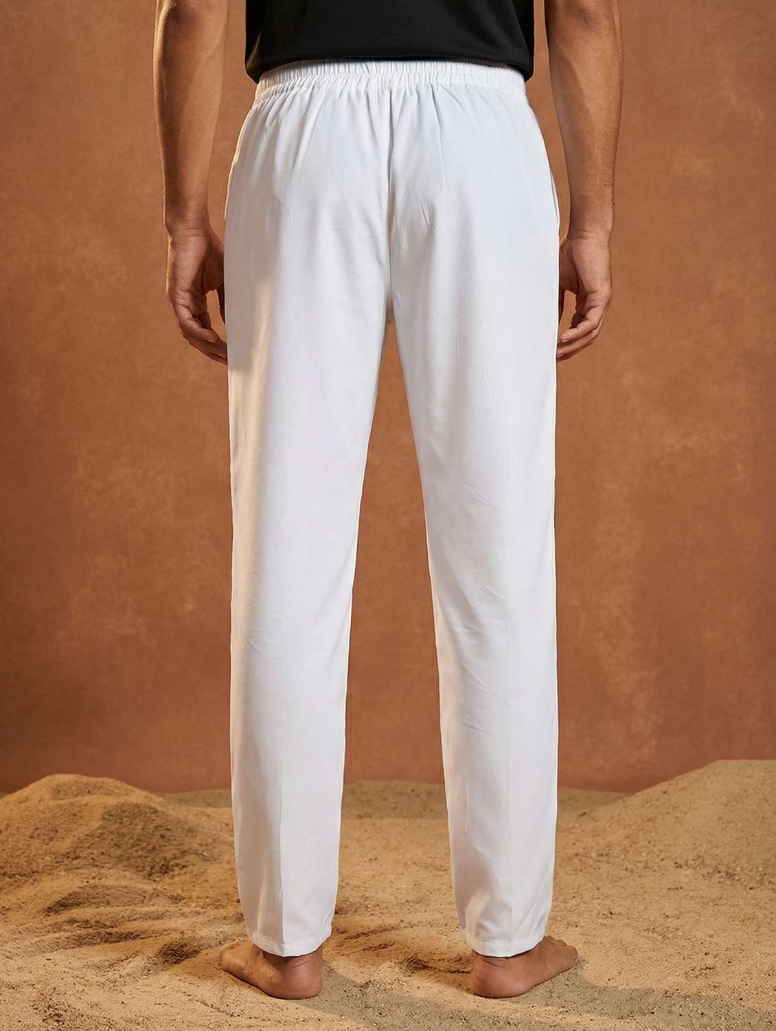 men pack of 2 solid mid rise ethnic bottom wear pyjama - 22401698 -  Standard Image - 4