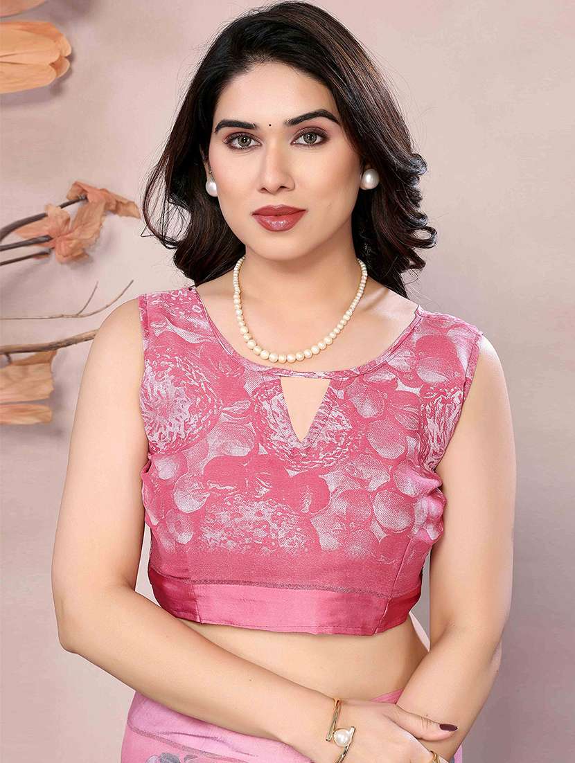 Women Printed Casual Wear Saree With Blouse - 22401717 -  Standard Image - 4