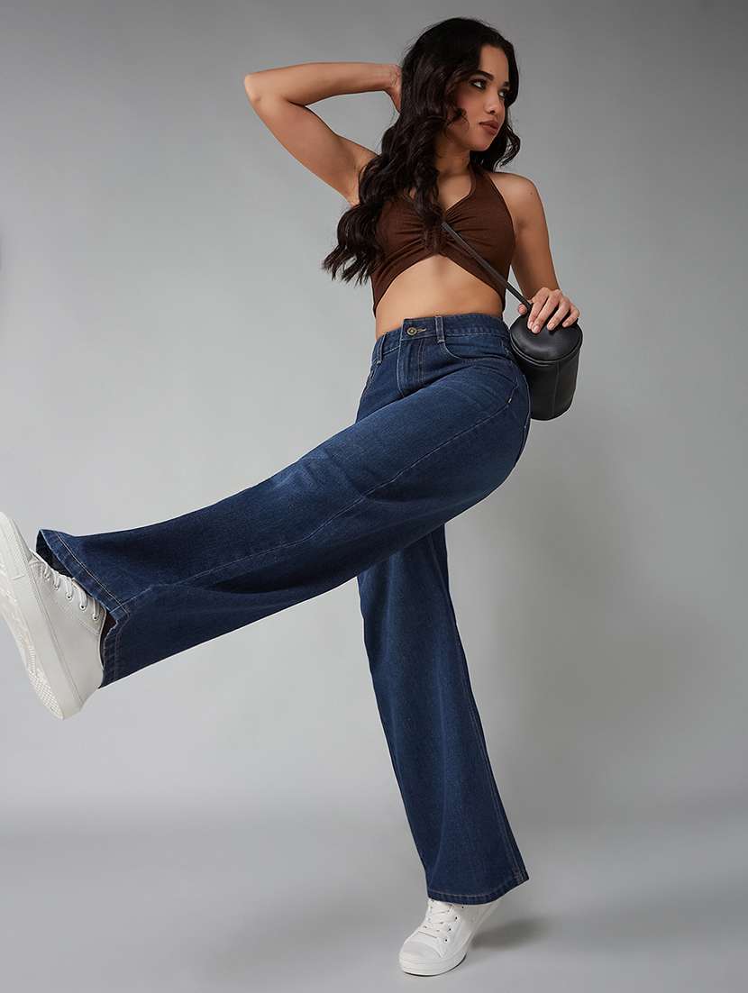 women solid high rise relaxed fit jeans - 22402034 -  Standard Image - 4