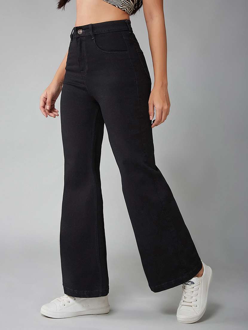 women solid high rise bootcut jeans - 22402047 -  Standard Image - 4