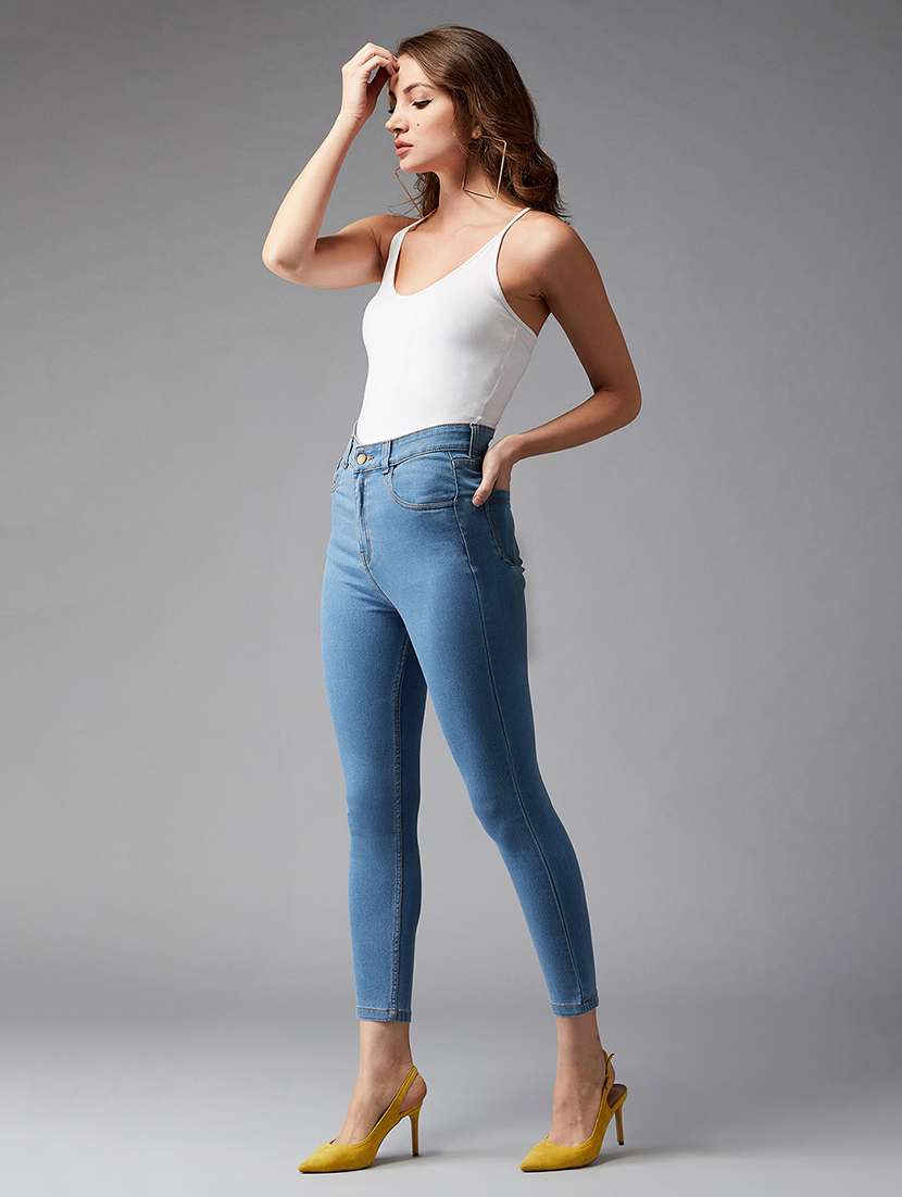 women solid high rise skinny jeans - 22402048 -  Standard Image - 4