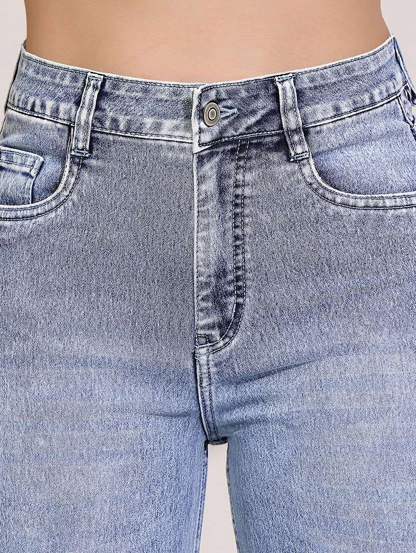 women solid high rise bootcut jeans - 22402071 -  Standard Image - 1