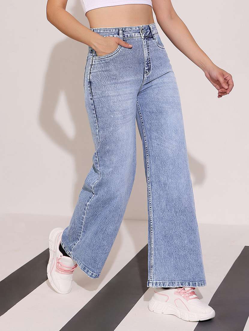 women solid high rise bootcut jeans - 22402071 -  Standard Image - 4