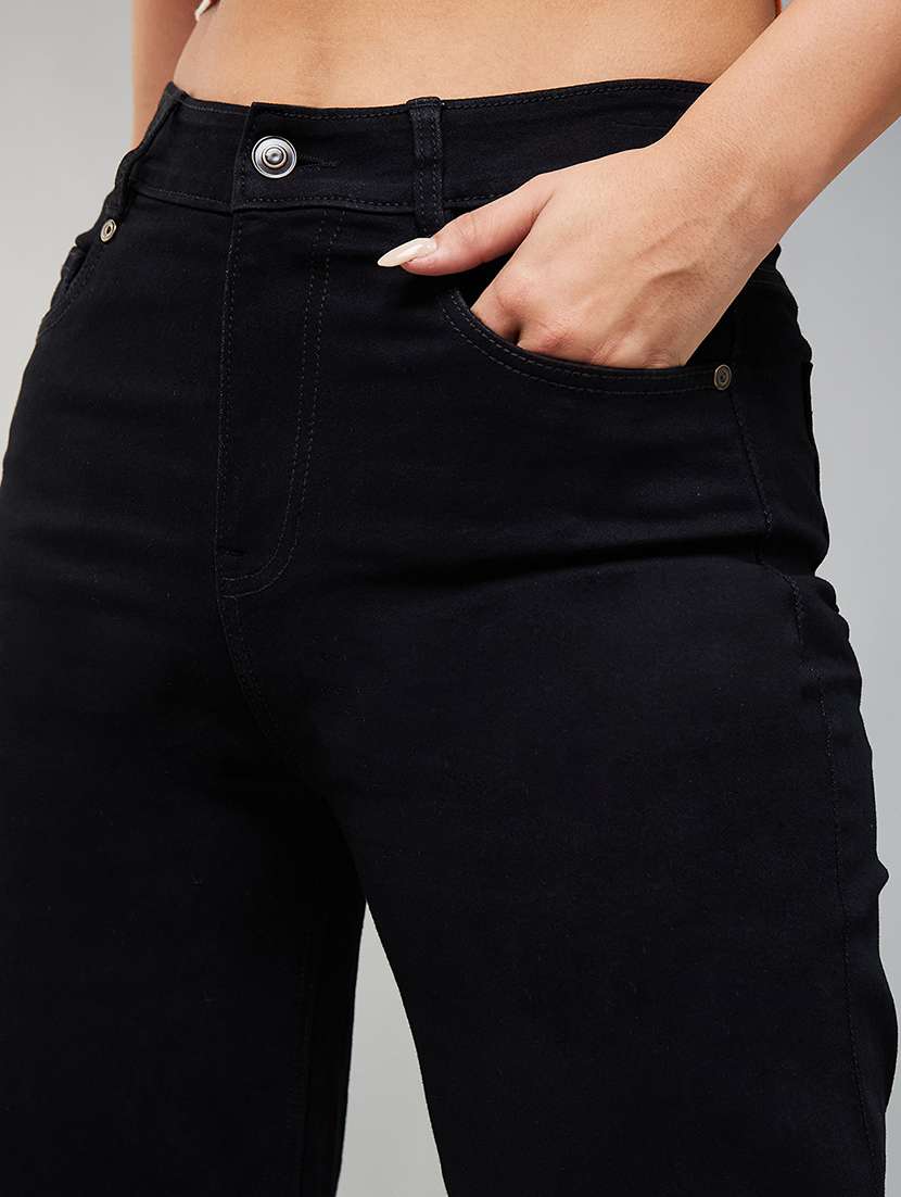 women solid high rise bootcut jeans - 22402076 -  Standard Image - 1