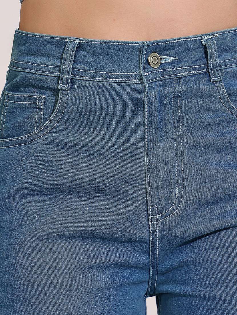 women solid high rise wide leg jean - 22402084 -  Standard Image - 1