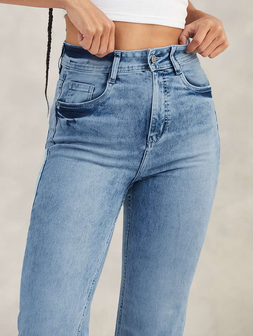 women solid high rise slim fit jeans - 22402088 -  Standard Image - 1