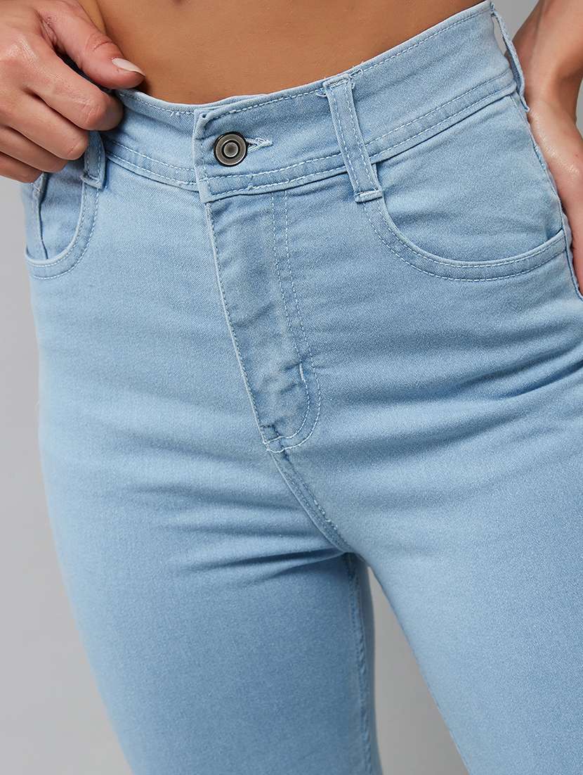 women solid high rise skinny jeans - 22402098 -  Standard Image - 1