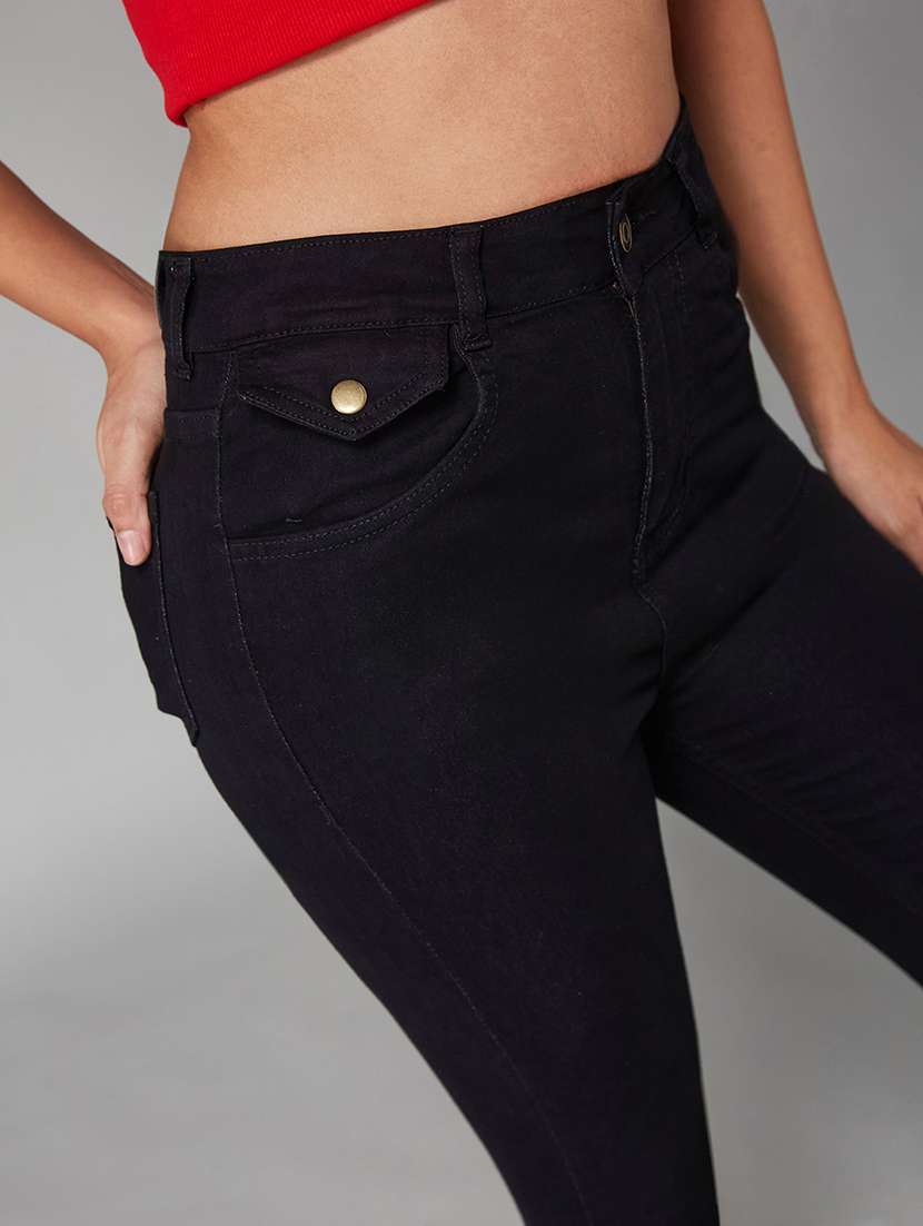 women solid high rise skinny jeans - 22402109 -  Standard Image - 1