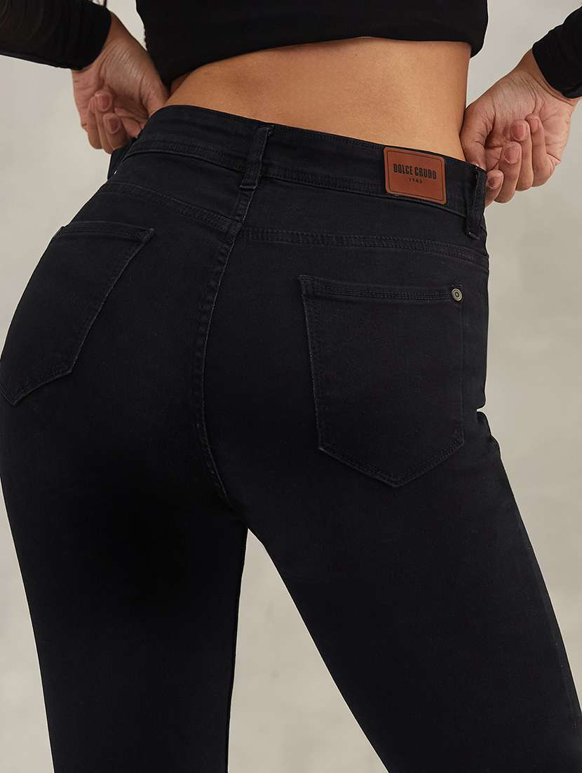 women solid high rise skinny jeans - 22402114 -  Standard Image - 1