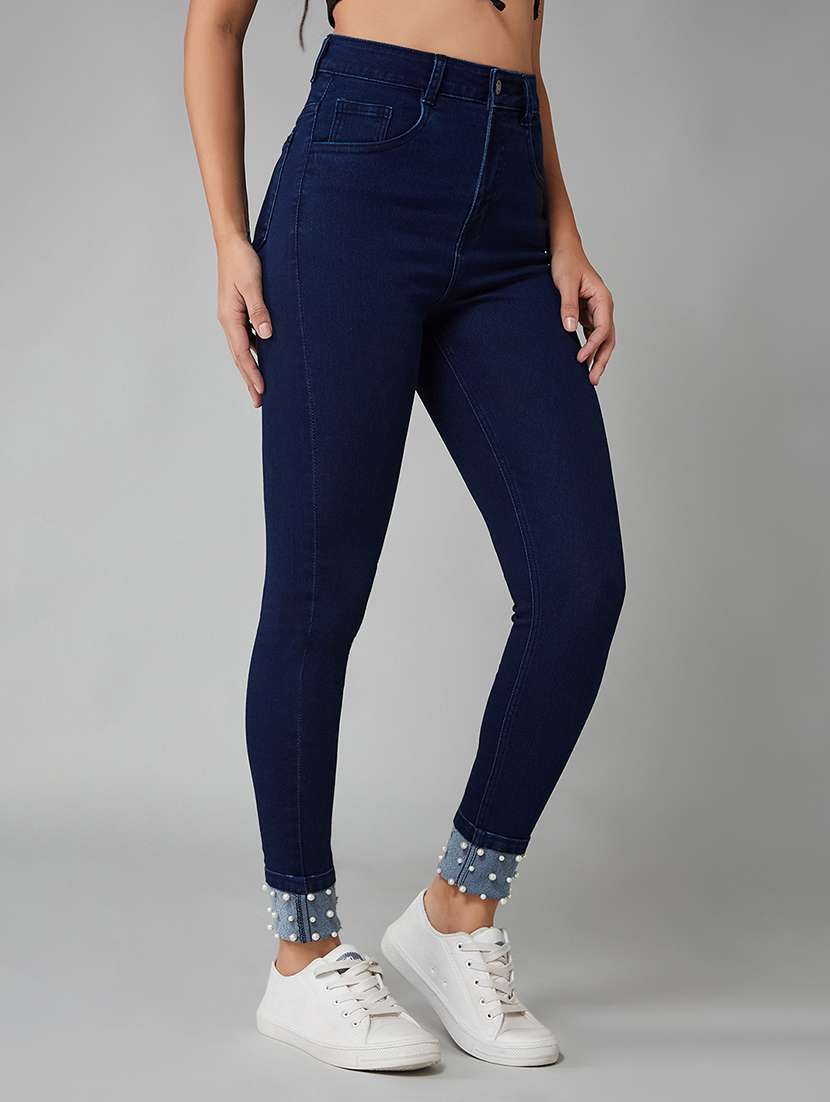 women embellished high rise skinny jeans - 22402133 -  Standard Image - 1