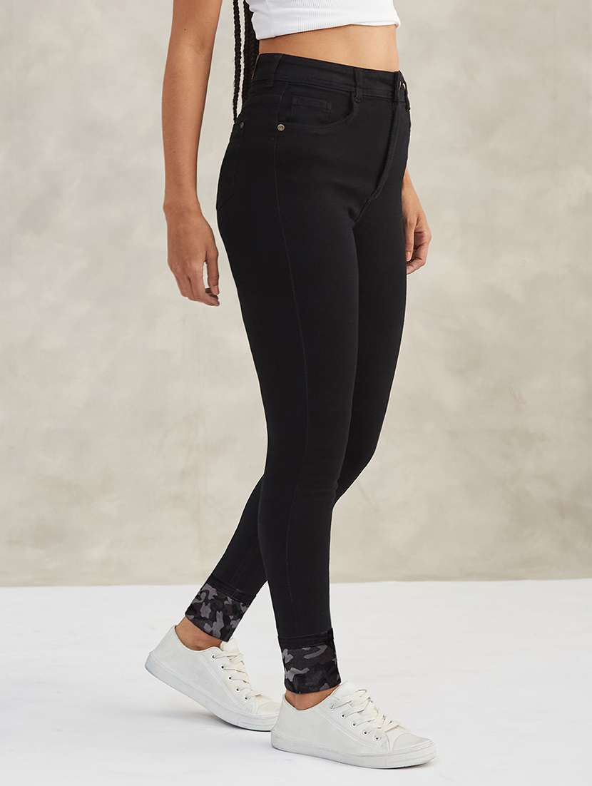 women solid high rise skinny jeans - 22402139 -  Standard Image - 1