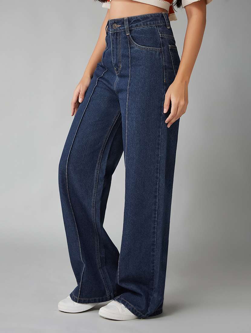 women solid high rise relaxed jeans - 22402144 -  Standard Image - 1