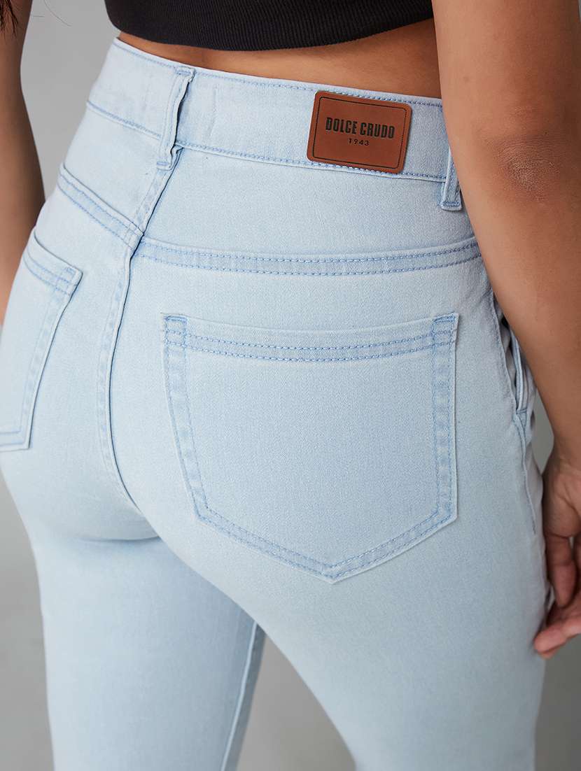 women solid high rise bootcut jeans - 22402146 -  Standard Image - 1