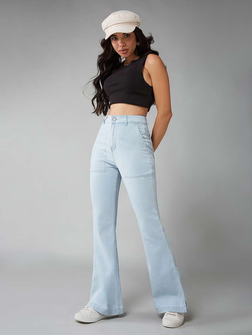 women solid high rise bootcut jeans - 22402146 -  Standard Image - 4