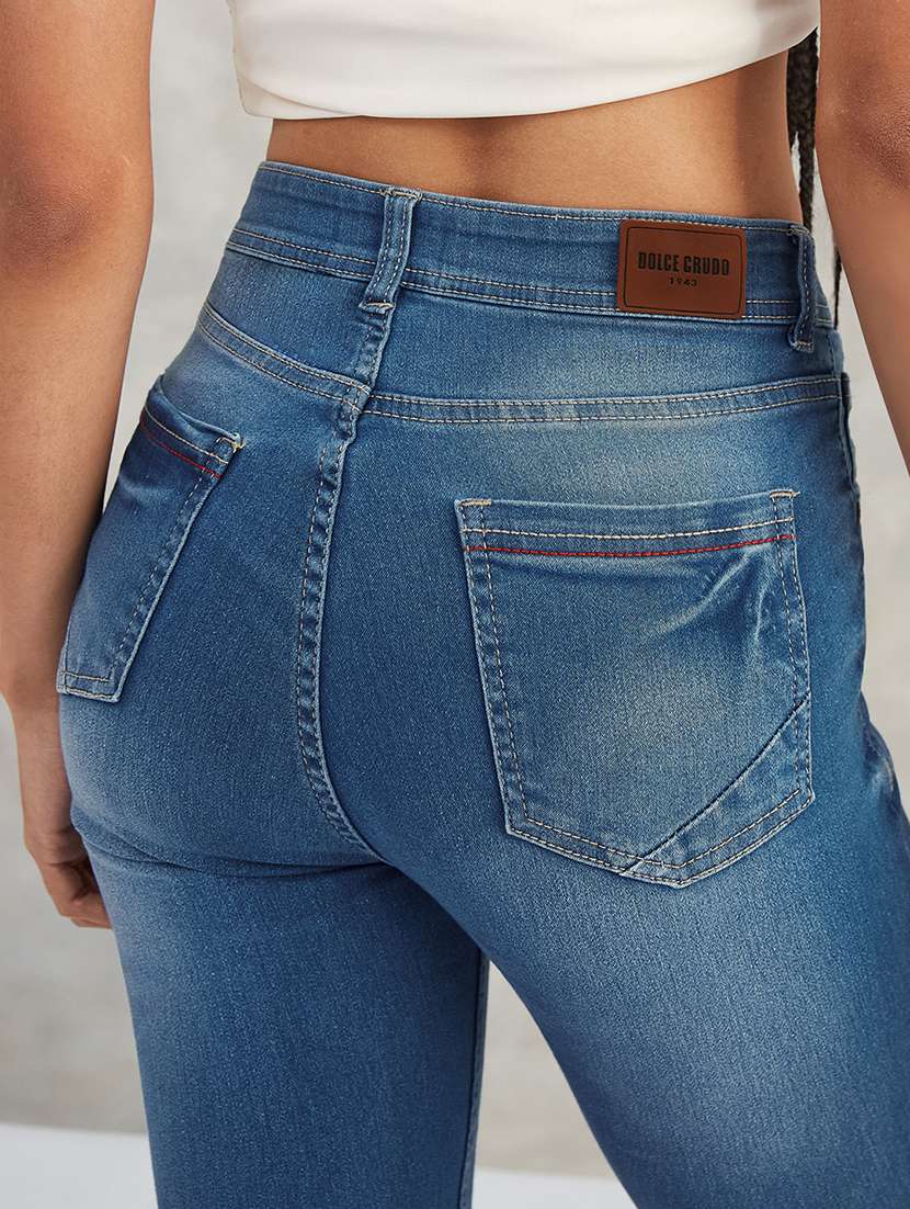women solid high rise skinny jeans - 22402147 -  Standard Image - 1
