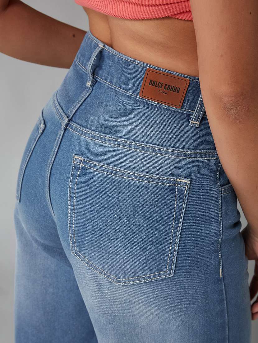 women solid high rise wide leg jeans - 22402151 -  Standard Image - 1
