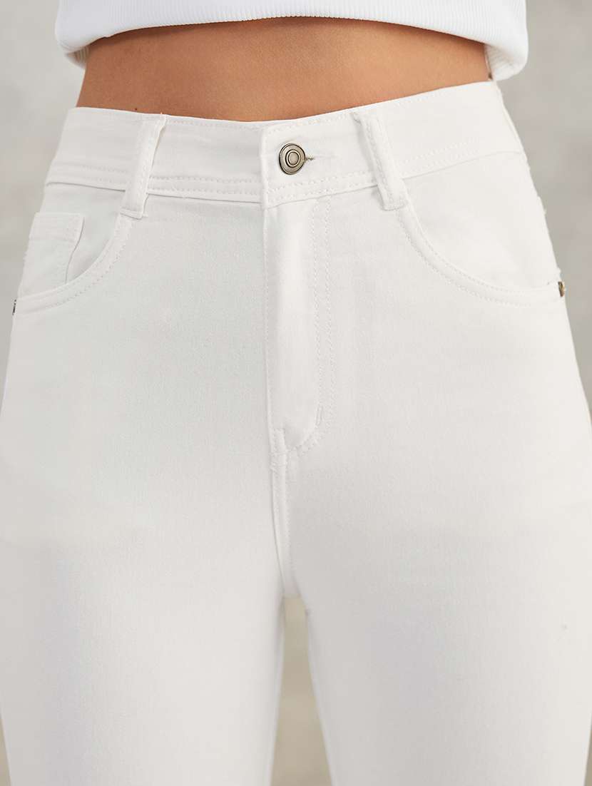 women solid high rise skinny jeans - 22402179 -  Standard Image - 1