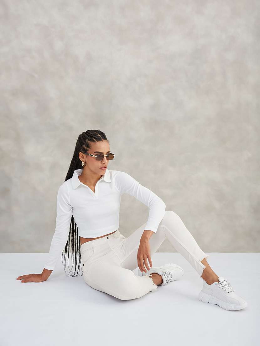 women solid high rise skinny jeans - 22402179 -  Standard Image - 4