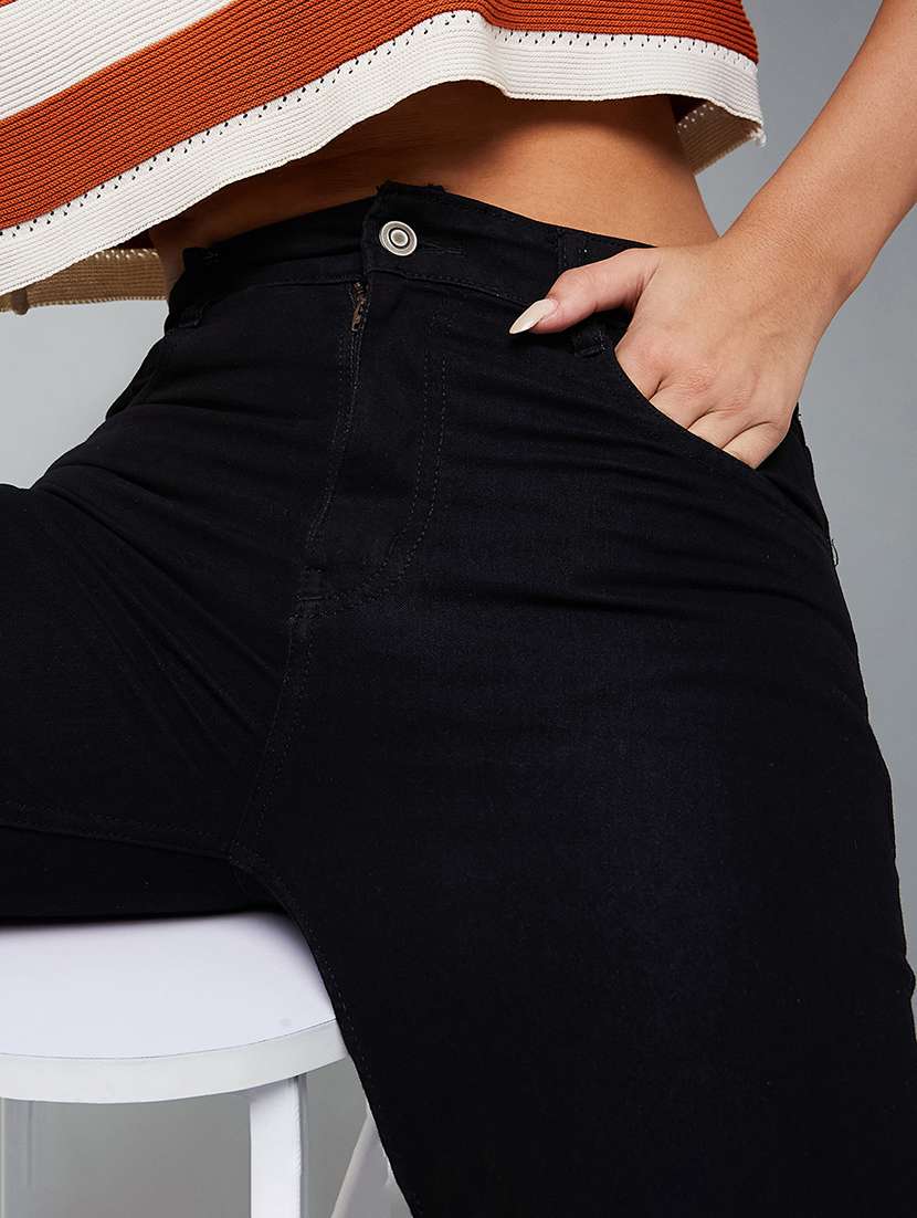 women solid high rise bootcut jeans - 22402186 -  Standard Image - 1