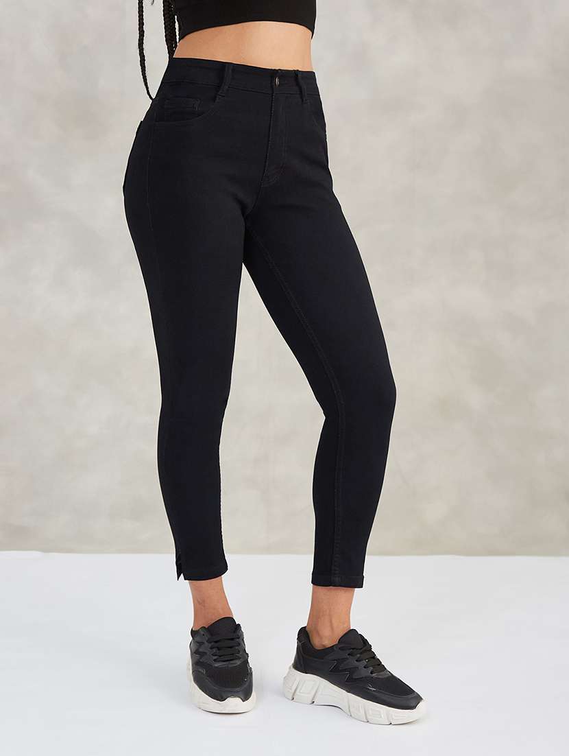 women solid high rise skinny jeans - 22402188 -  Standard Image - 1