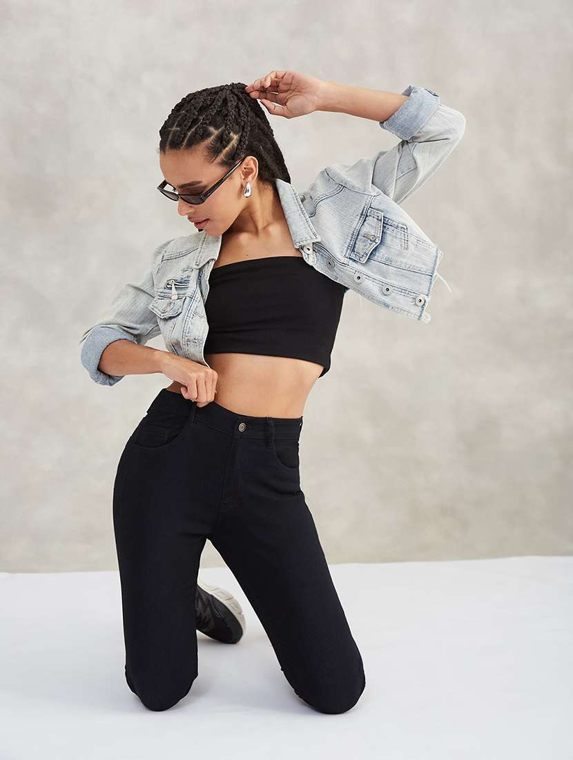women solid high rise skinny jeans - 22402188 -  Standard Image - 4