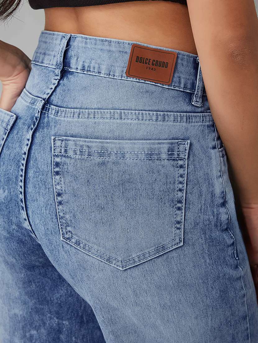 women solid high rise wide leg jeans - 22402189 -  Standard Image - 1