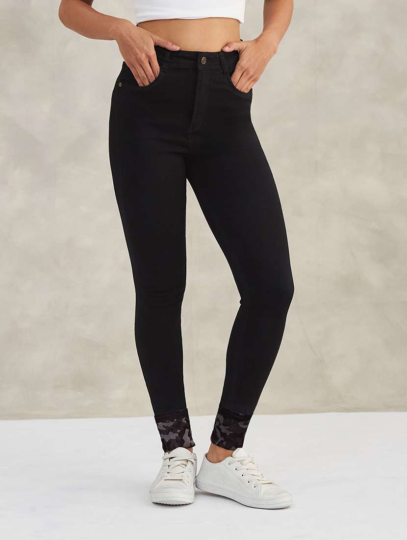 women printed high rise skinny jeans - 22402200 -  Standard Image - 1