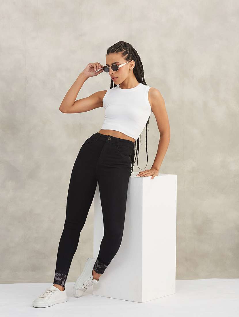 women printed high rise skinny jeans - 22402200 -  Standard Image - 4