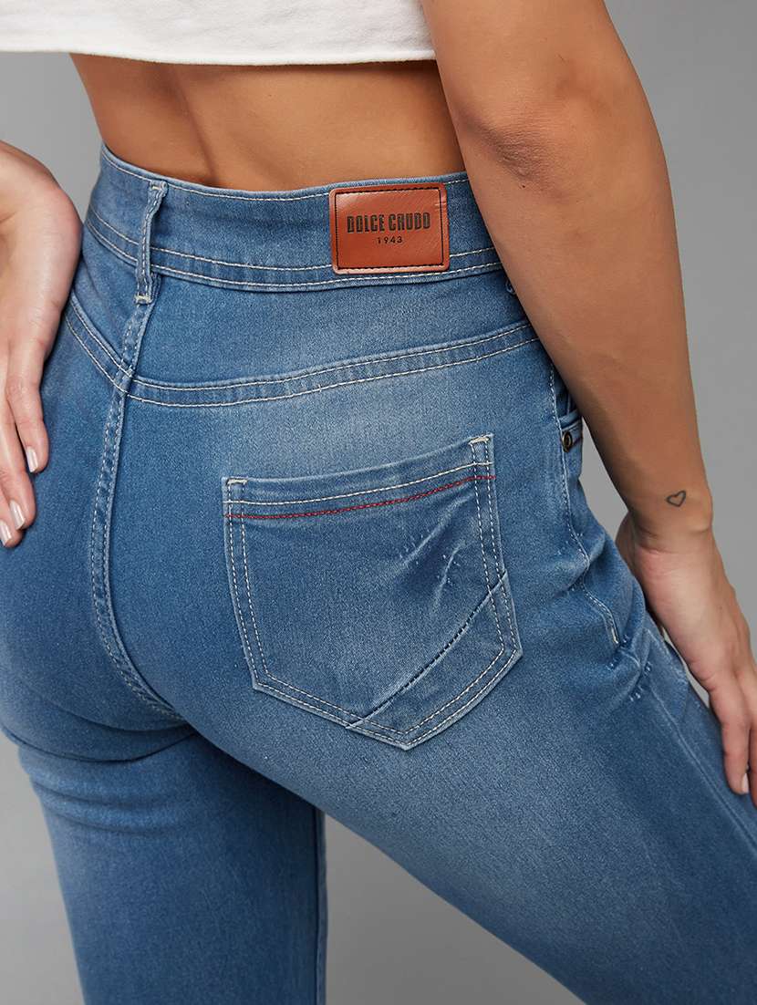 women solid high rise skinny jeans - 22402204 -  Standard Image - 1