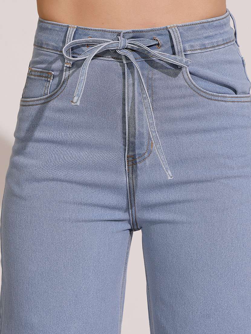 women solid high rise wide leg jeans - 22402207 -  Standard Image - 1