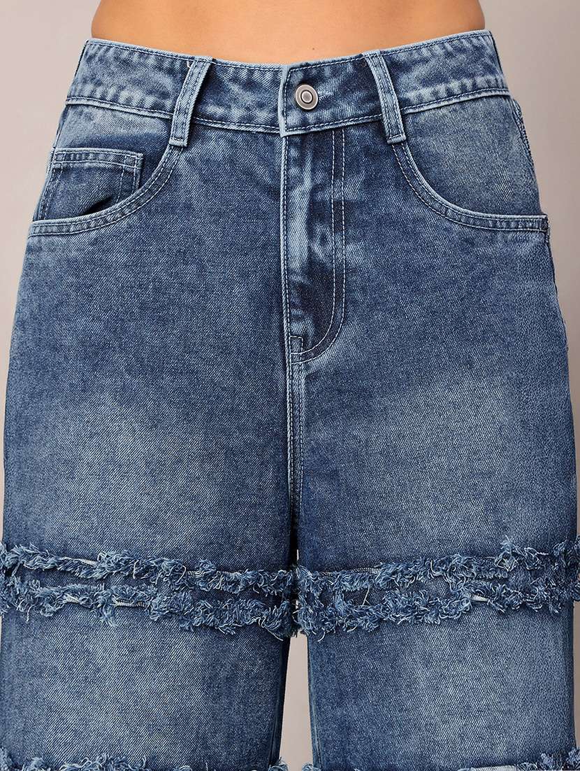 women washed high rise wide leg jeans - 22402218 -  Standard Image - 1