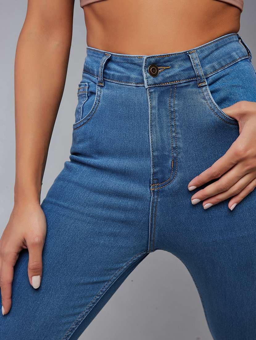 women solid high rise skinny jeans - 22402229 -  Standard Image - 1