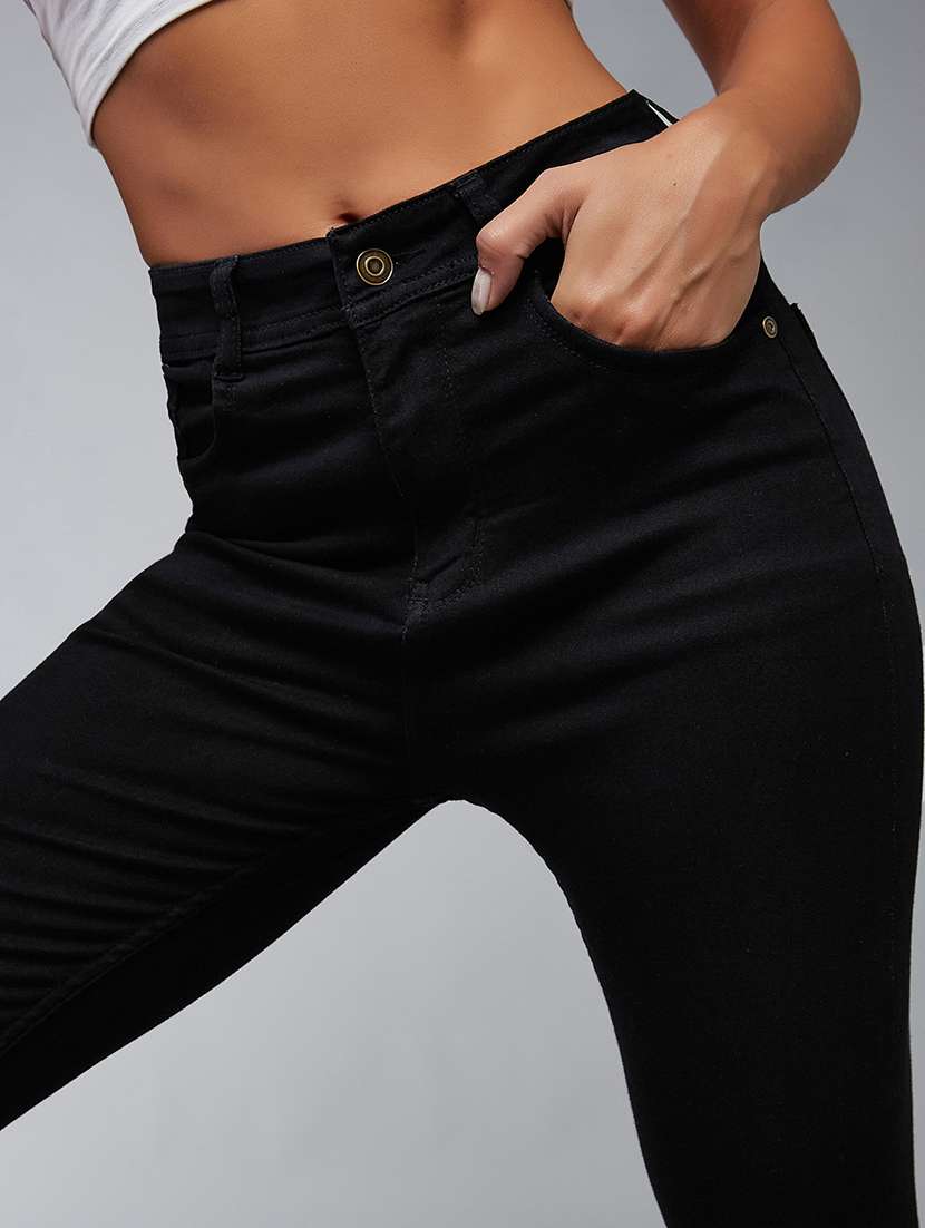 women solid high rise skinny jeans - 22402246 -  Standard Image - 1