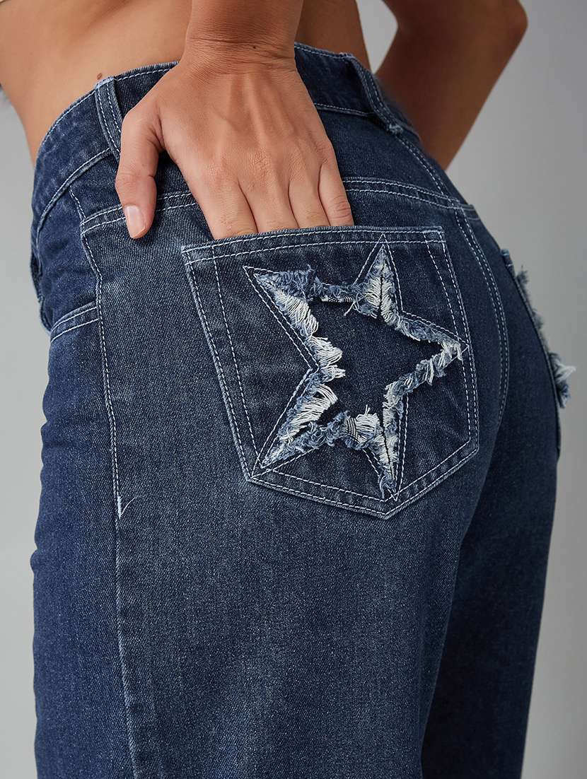 women distressed high rise wide leg jeans - 22402249 -  Standard Image - 1