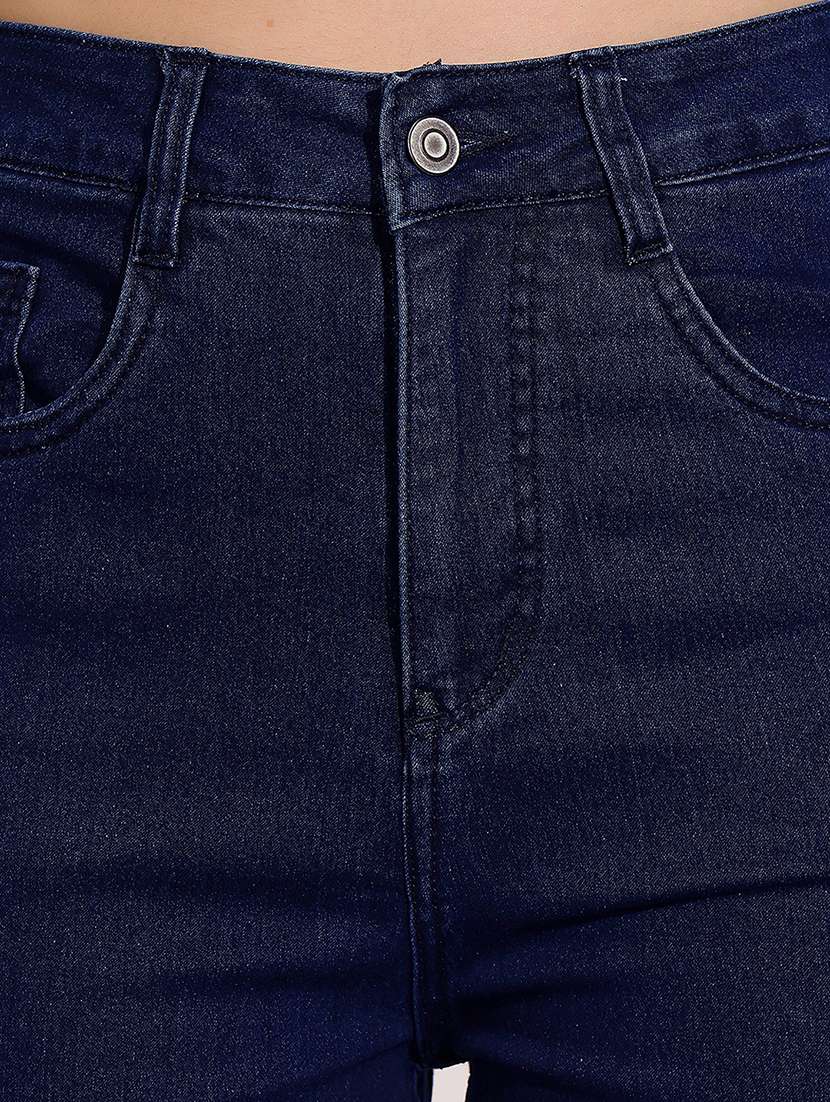 women solid high rise bootcut jeans - 22402267 -  Standard Image - 1