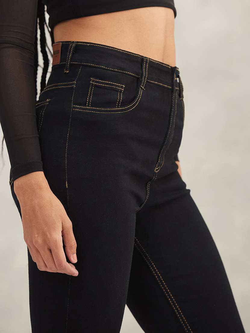 women solid high rise skinny jeans - 22402269 -  Standard Image - 1