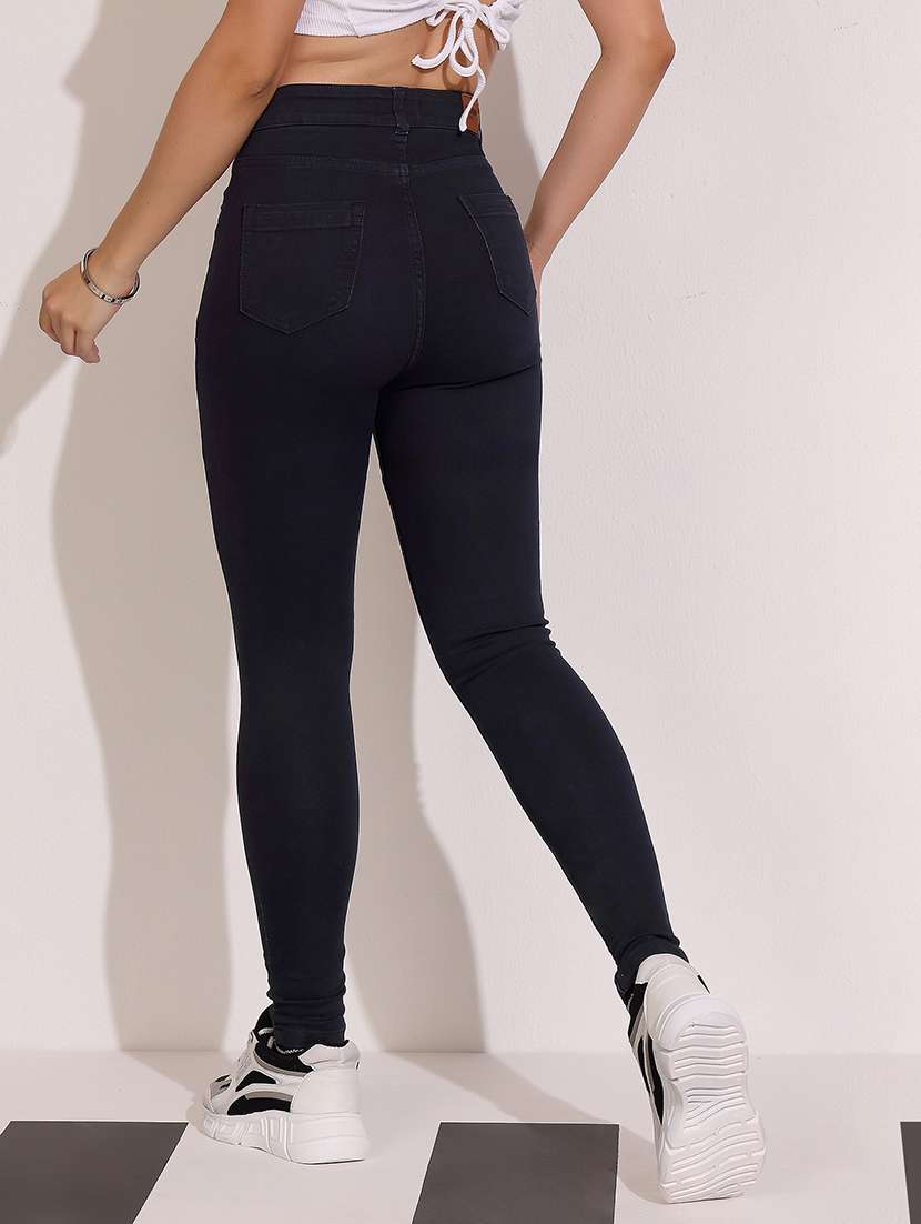 women solid high rise skinny jeans - 22402291 -  Standard Image - 4