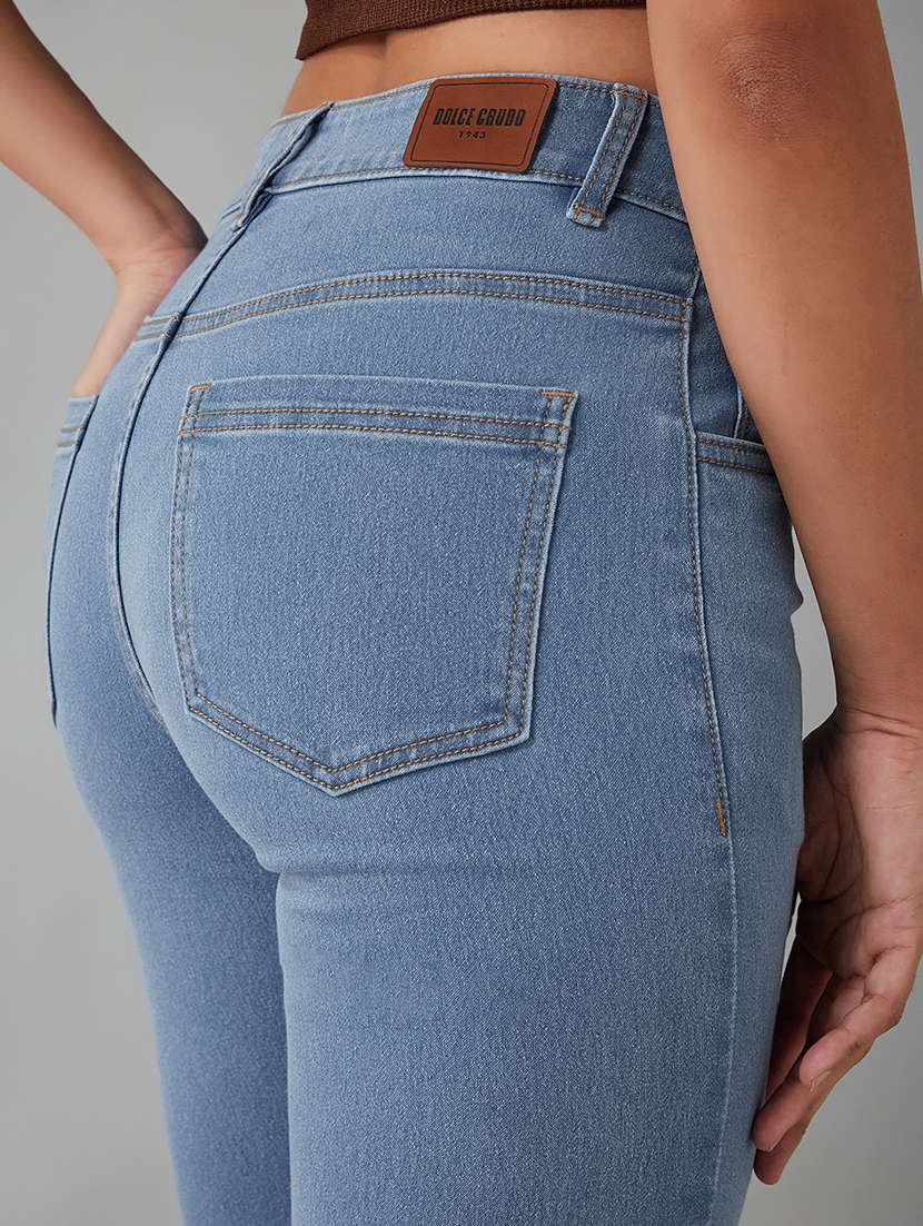 women solid high rise bootcut jeans - 22402299 -  Standard Image - 1