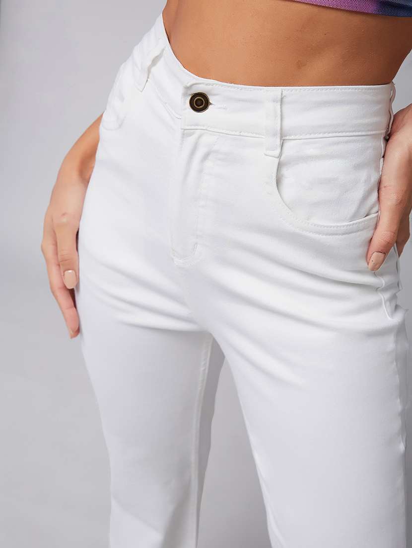 women solid high rise bootcut jeans - 22402303 -  Standard Image - 1