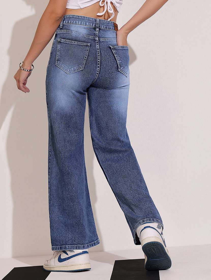 women solid high rise bootcut jean - 22402312 -  Standard Image - 4