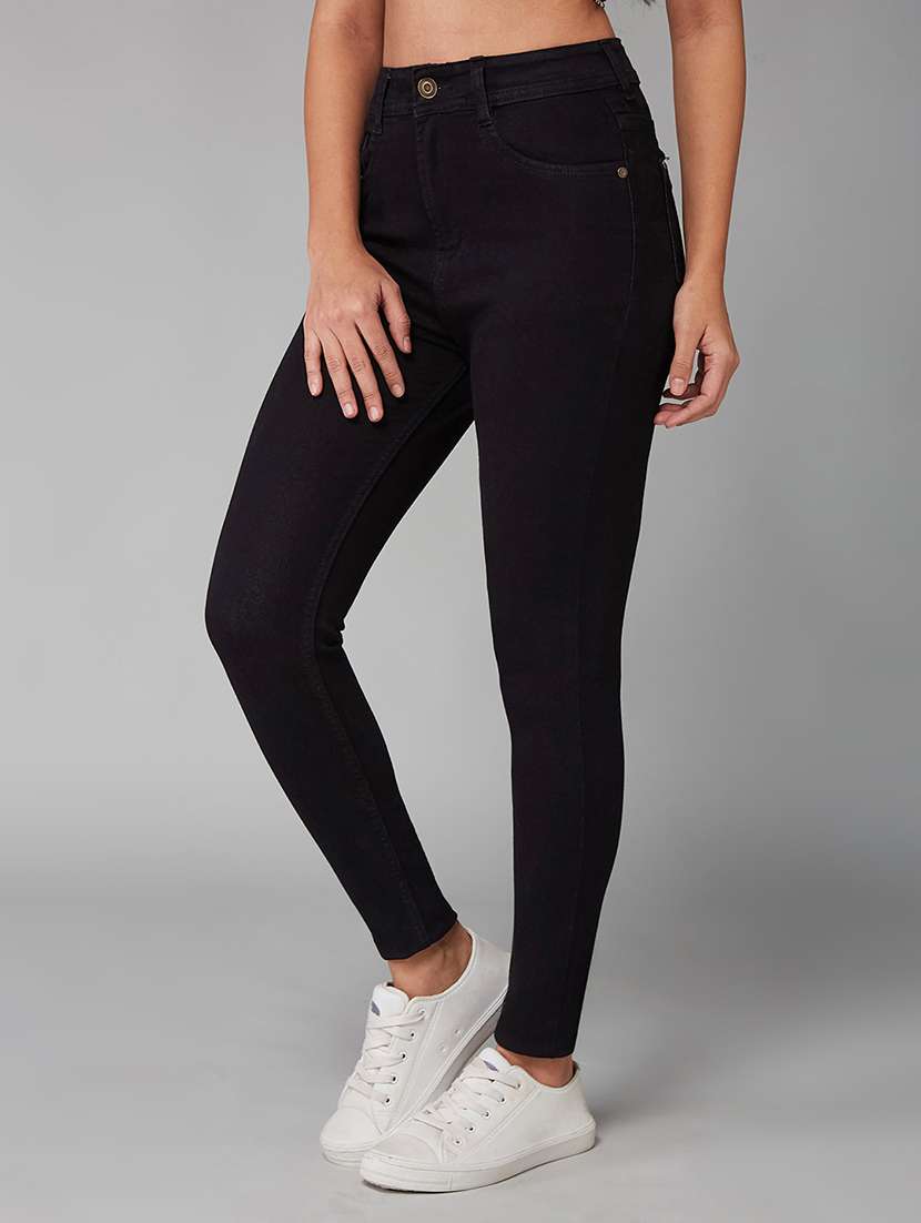 women solid high rise skinny jeans - 22402316 -  Standard Image - 1