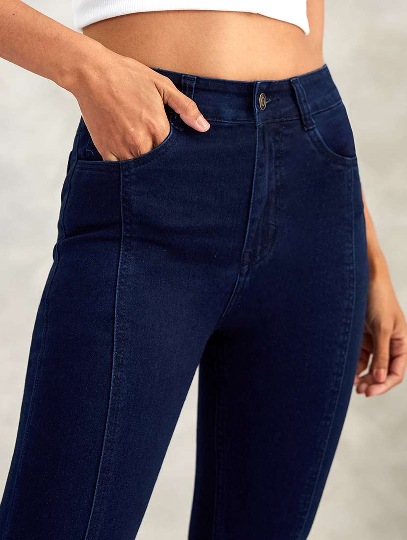 women solid high rise bootcut jeans - 22402324 -  Standard Image - 1