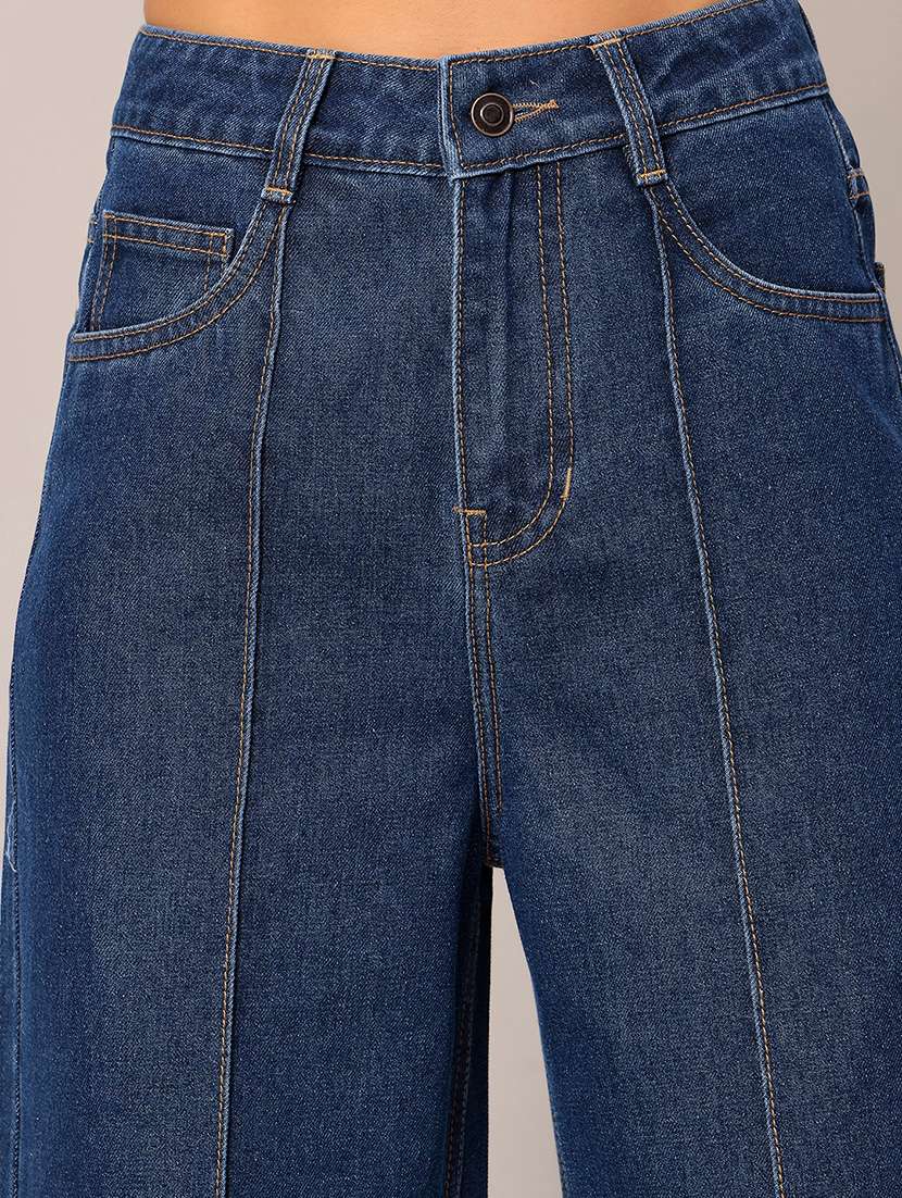 women solid high rise relaxed jeans - 22402328 -  Standard Image - 1